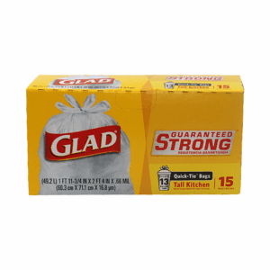 Glad QT Tall Kitchen Trash Bags(13gal) 15 cnt
