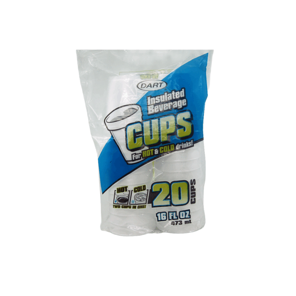 Dart Insulated Beveraga Foam Cups 16 oz