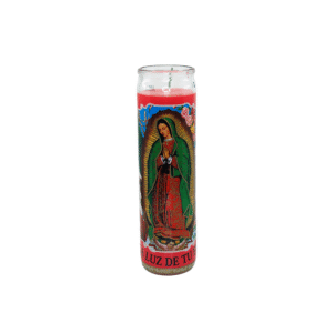 Veladora La Virgen Guadalupe Bandera (Rosa)