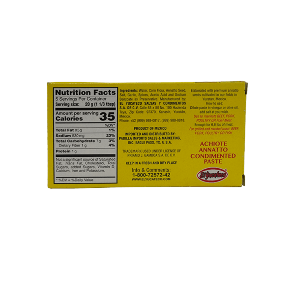 El Yucateco Achiote en Pasta 3.5 oz